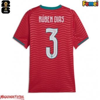 Portugalia Ruben Dias #3 Echipament de Fotbal Replică Mondial 2026 Femei Acasa